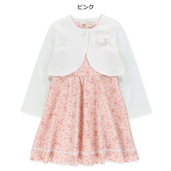 ボレロ付き花柄フォーマルワンピース