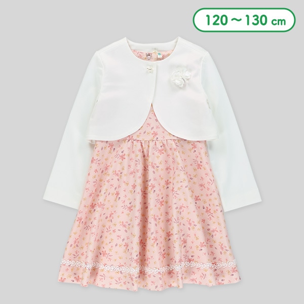 ボレロ付き花柄フォーマルワンピース