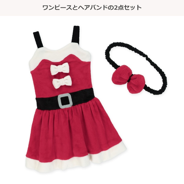 フリースサンタなりきりキャミワンピース&ヘアバンドセット