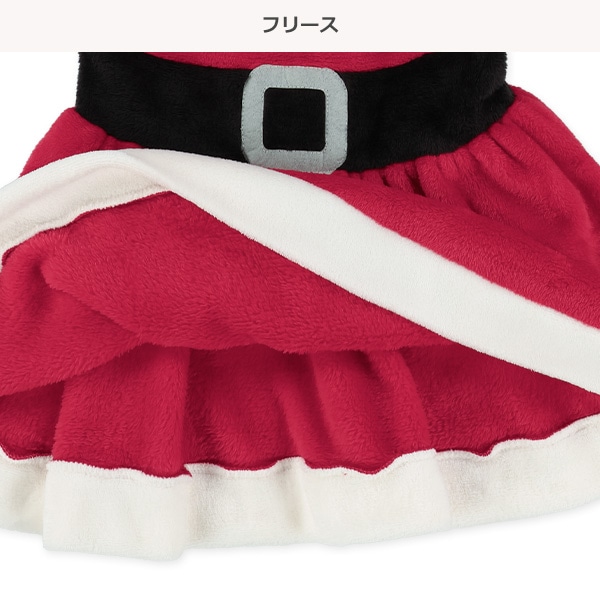 フリースサンタなりきりキャミワンピース&ヘアバンドセット