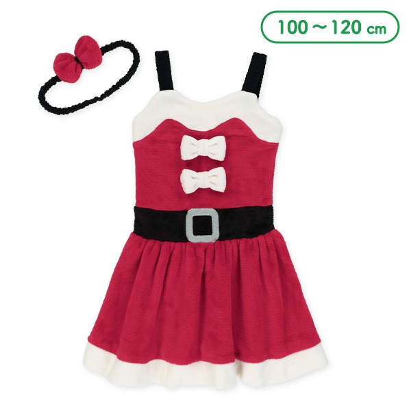 フリースサンタなりきりキャミワンピース&ヘアバンドセット