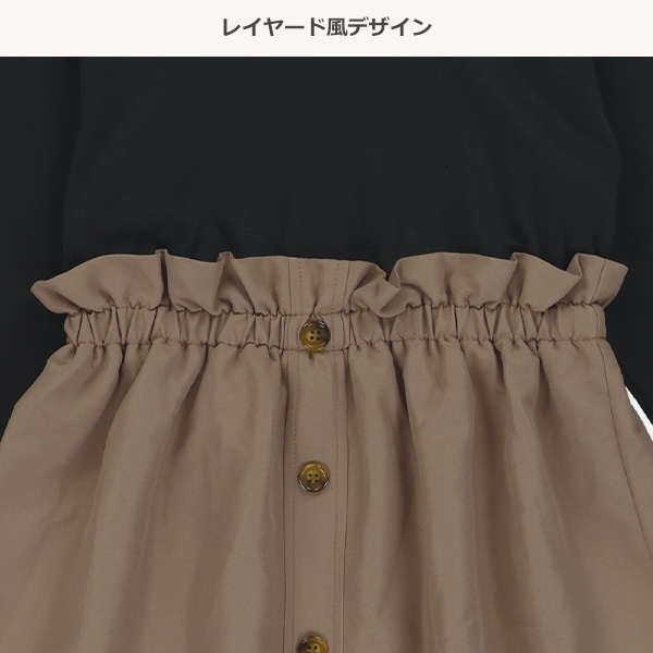 ピーチドッキング風長袖ワンピース
