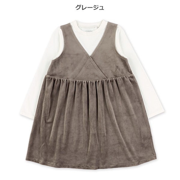 レイヤード風長袖ワンピース