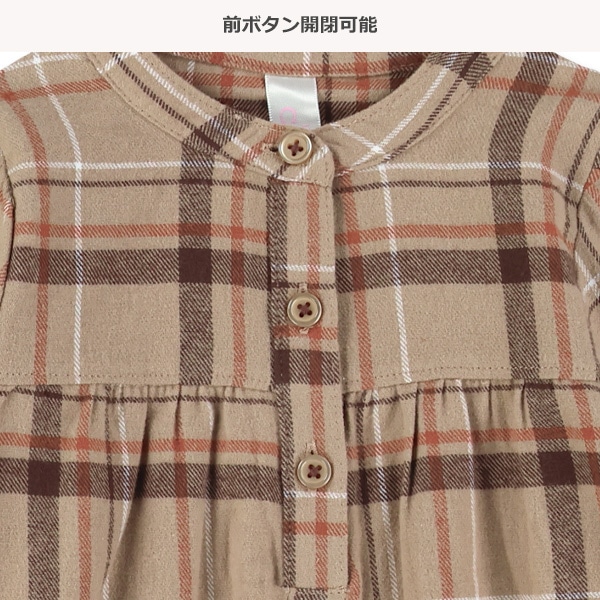 フランネルシャツ長袖ワンピース