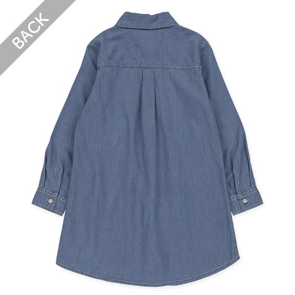 デニム長袖シャツワンピース