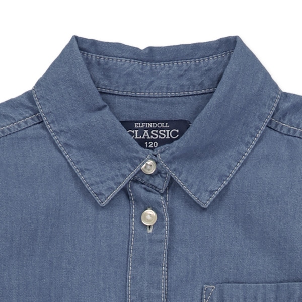 デニム長袖シャツワンピース