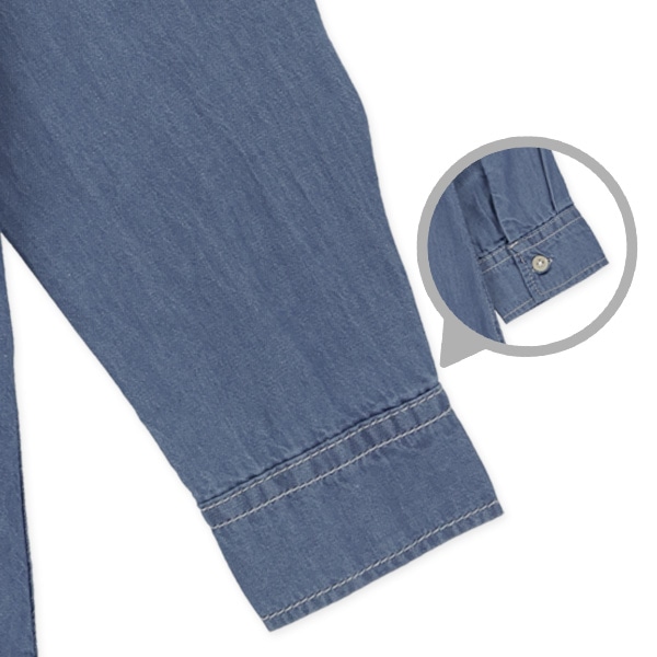 デニム長袖シャツワンピース