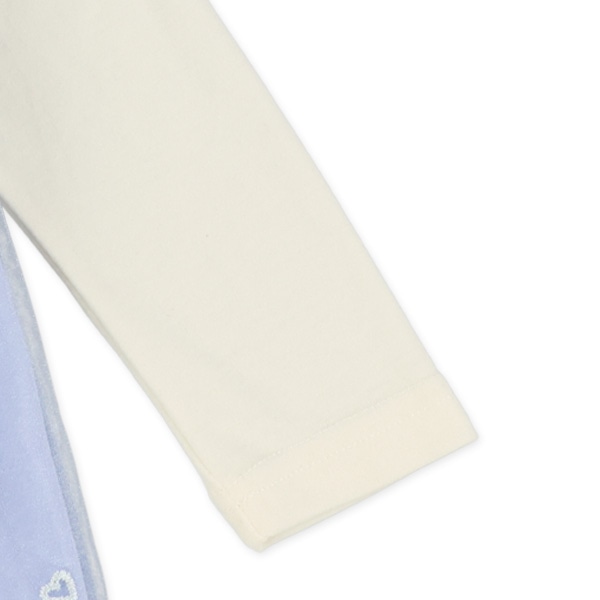 刺繍チュールドッキング長袖ワンピース