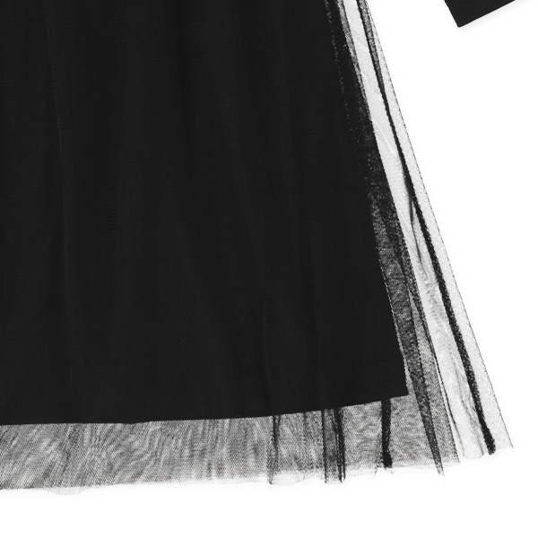 ポンチチュールフォーマル長袖ワンピース