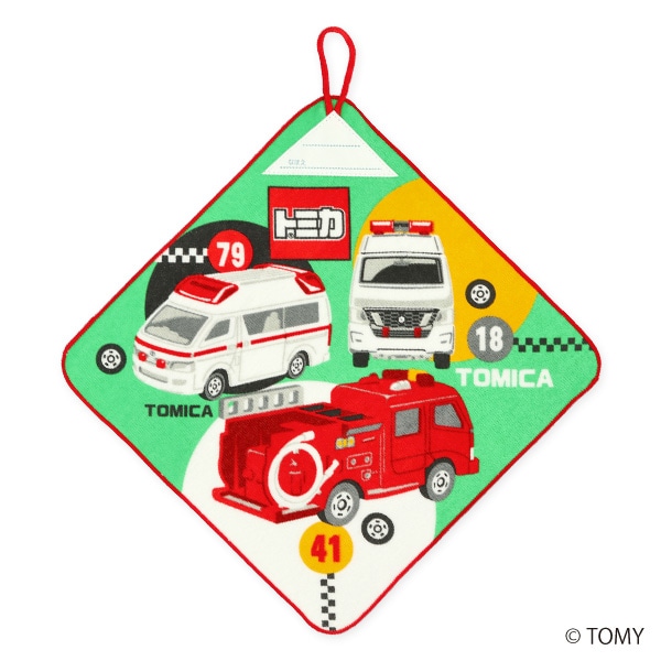 3枚組シャーリングループ付きタオル（トミカ）