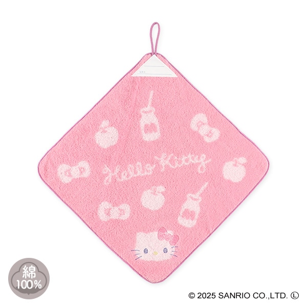 無撚糸ジャガードループ付きタオル（ハローキティ）