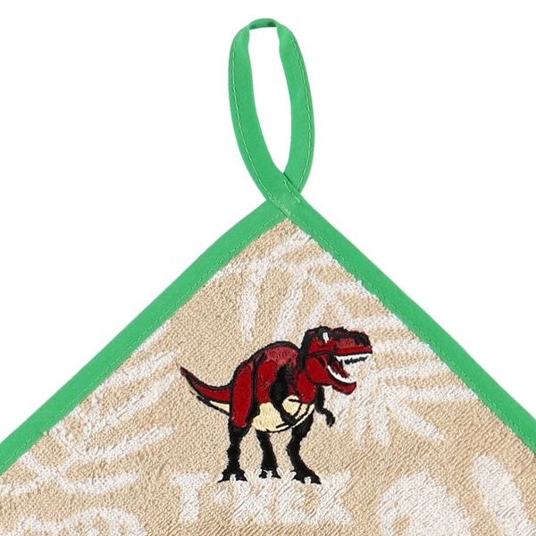 ふんわり甘撚りループ付きタオル（恐竜）