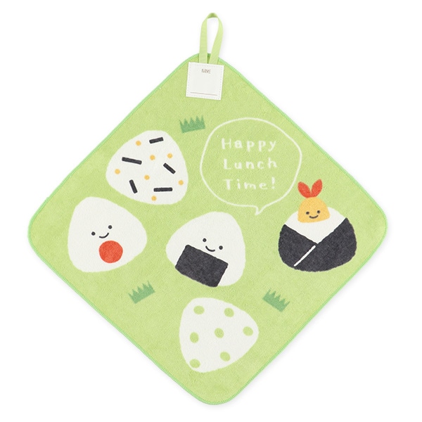 3枚組シャーリングループ付きタオル（おにぎり・たまご・タコさん）