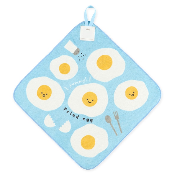 3枚組シャーリングループ付きタオル（おにぎり・たまご・タコさん）