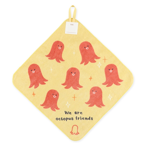 3枚組シャーリングループ付きタオル（おにぎり・たまご・タコさん）