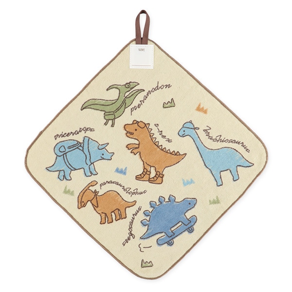 3枚組シャーリングループ付きタオル（恐竜）