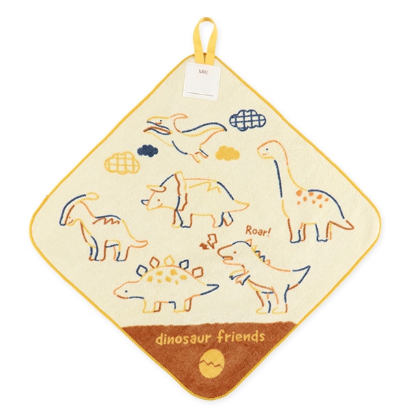 3枚組シャーリングループ付きタオル（恐竜）