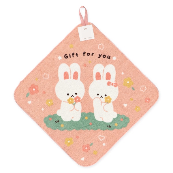 3枚組シャーリングループ付きタオル（うさぎ・くま・ねこ）