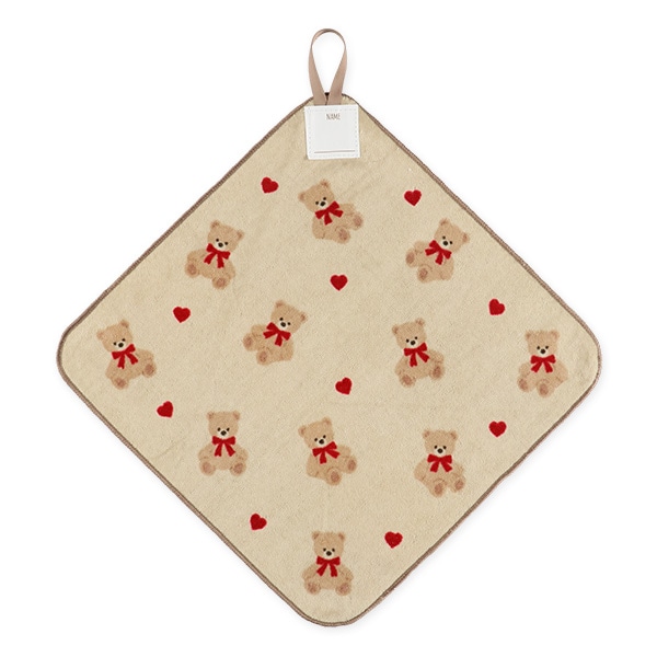 3枚組シャーリングループ付きタオル（いちご・くま・さくらんぼ）