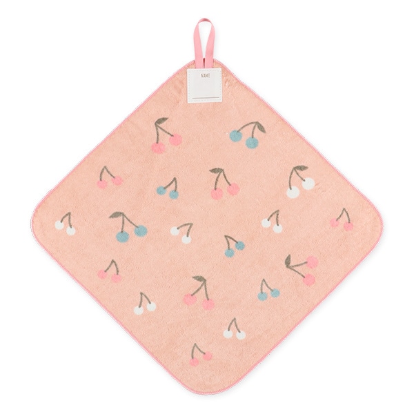 3枚組シャーリングループ付きタオル（いちご・くま・さくらんぼ）