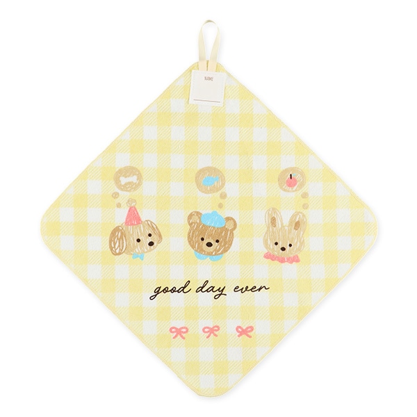 5枚組シャーリングループ付きタオル（アニマル・ハート・花）