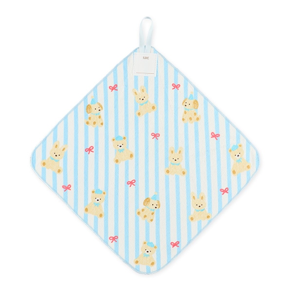 5枚組シャーリングループ付きタオル（アニマル・ハート・花）