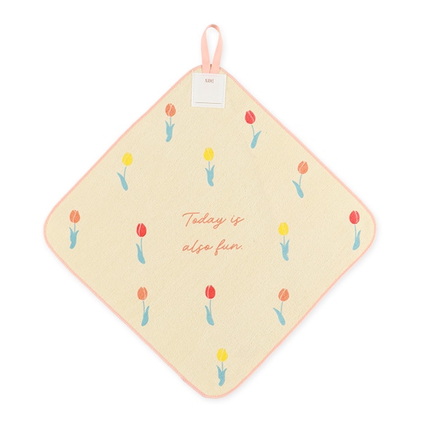 5枚組シャーリングループ付きタオル（アニマル・ハート・花）