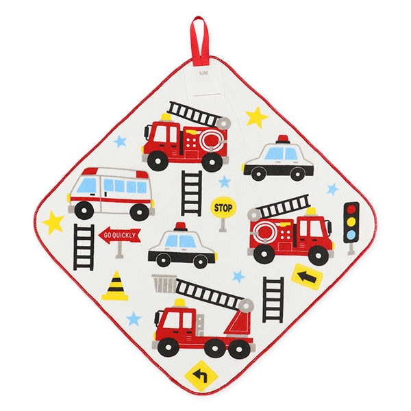 5枚組シャーリングループ付きタオル（のりもの・恐竜）