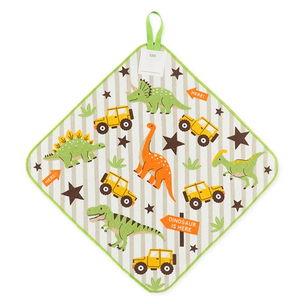 5枚組シャーリングループ付きタオル（のりもの・恐竜）