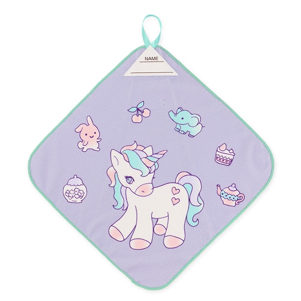 3枚組マイクロファイバーループ付きハンドタオル（ユニコーン）