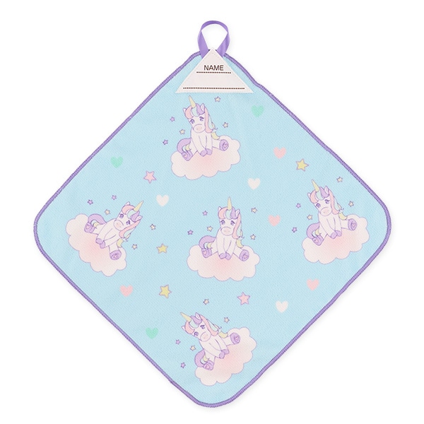 3枚組マイクロファイバーループ付きハンドタオル（ユニコーン）