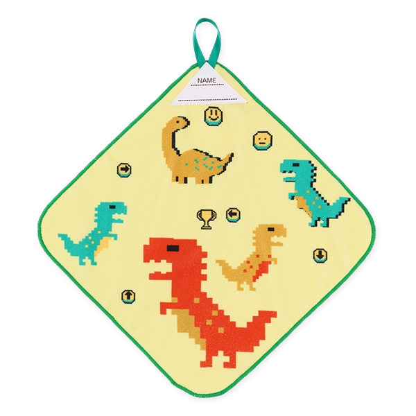 3枚組マイクロファイバーループ付きハンドタオル（恐竜・はたらくくるま）