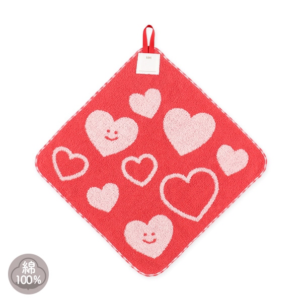 無撚糸ループ付きタオル（ハート）