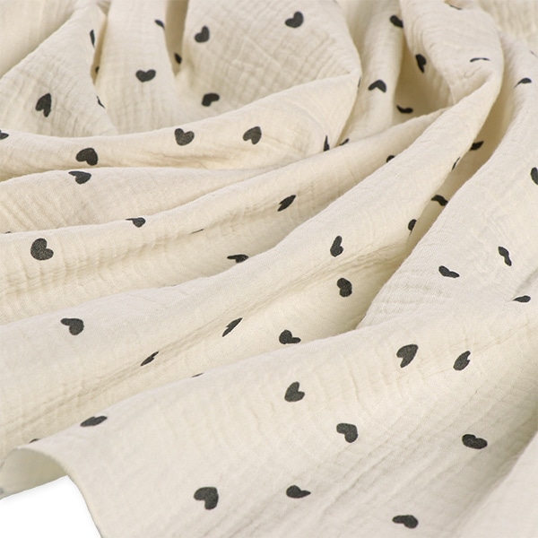 モスリンガーゼ授乳ケープ（ハート柄）