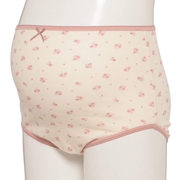 2枚組綿100%ハイライズマタニティショーツ（花柄）