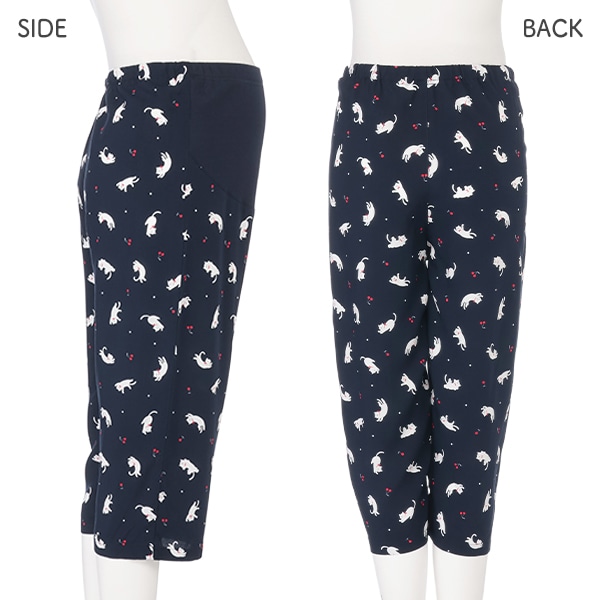 マタニティ7分丈ワイドステテコ（ネコ）