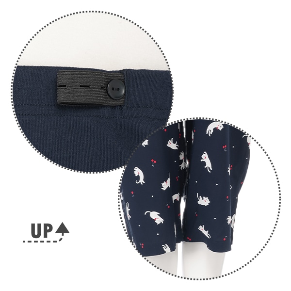 マタニティ7分丈ワイドステテコ（ネコ）