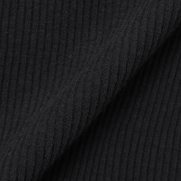 HOTWRAP）綿混取り外し可能カップ付きクロスオープン8分袖スリーマー（ブラック）