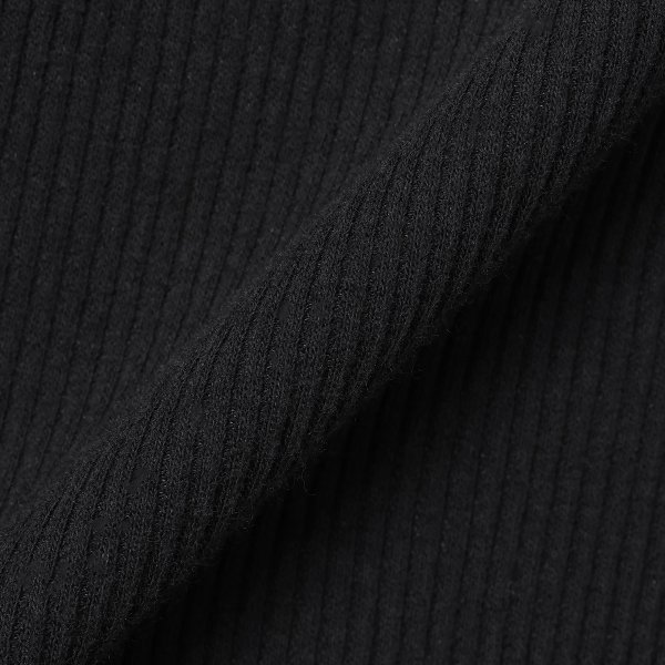 HOTWRAP）綿混クロスオープン8分袖スリーマー（ブラック）