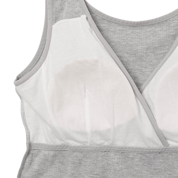 取り外し可能カップ付きクロスオープンタンクトップ（針抜き）