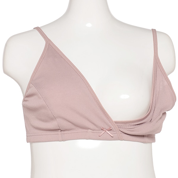 2枚組クロスオープンハーフトップ（リブ無地）