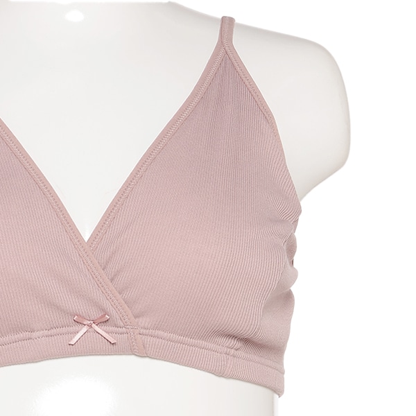 2枚組クロスオープンハーフトップ（リブ無地）