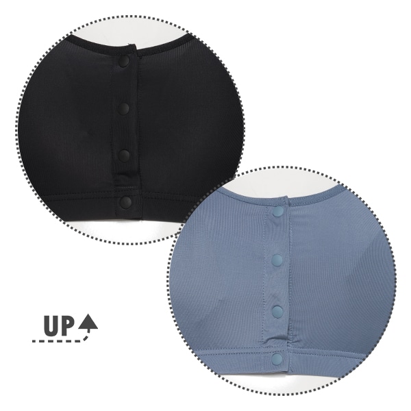 DRYWRAP）取り外し可能カップ付きフロントオープンハーフトップ（無地）