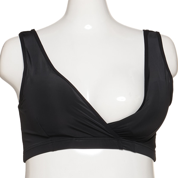 DRYWRAP）取り外し可能カップ付きクロスオープンハーフトップ（ブラック）