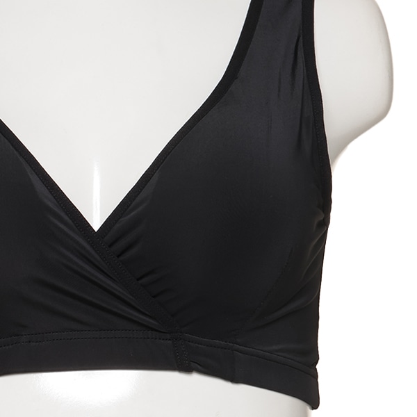 DRYWRAP）取り外し可能カップ付きクロスオープンハーフトップ（ブラック）