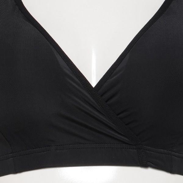 DRYWRAP）取り外し可能カップ付きクロスオープンハーフトップ（ブラック）