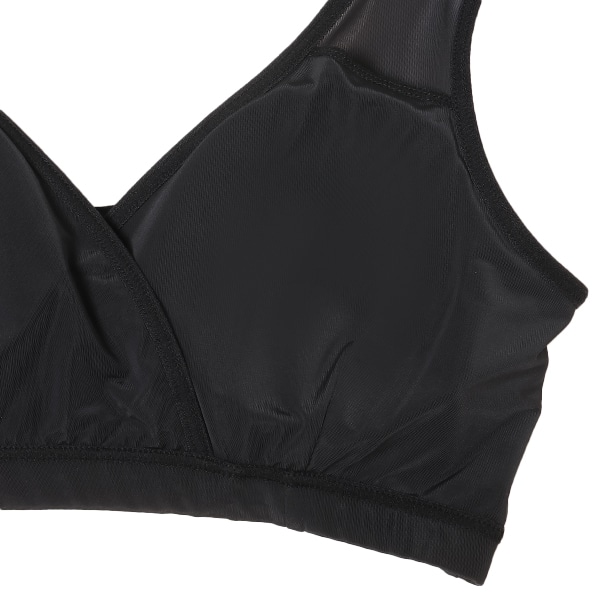 DRYWRAP）取り外し可能カップ付きクロスオープンハーフトップ（ブラック）