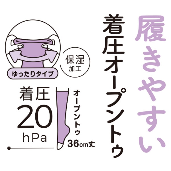 福助）36cm（ハイソックス）丈、着用圧20hPa
