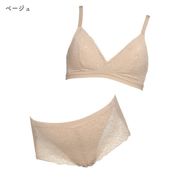 ナノストレスクロスオープンブラ&セミ丈ショーツセット