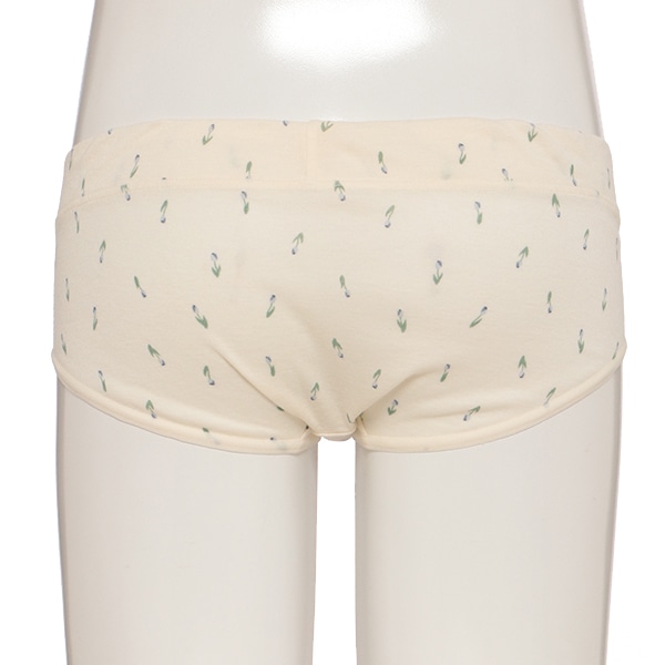 モールドカップ付きクロスオープンブラ＆ローライズショーツセット（花柄）